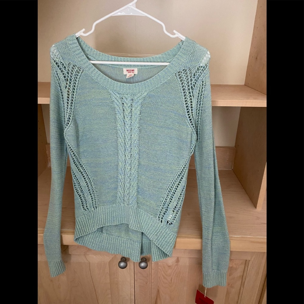Mossimo teal green S cotton/linen blend sweater